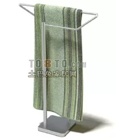 Towel And Chrome Rack Furniture 3d model