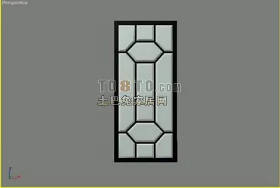Home Wood Door With Frame On Top 3d model