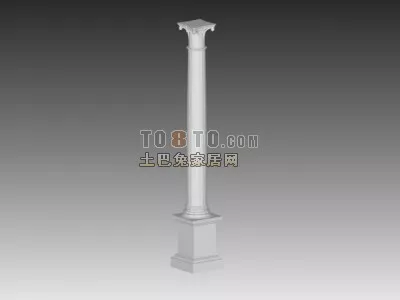 Classic European Column Gate 3d model