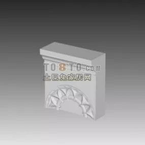 European Classic Wall Carved Decoration 3d model