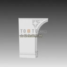 European Corner Wall Component 3d model