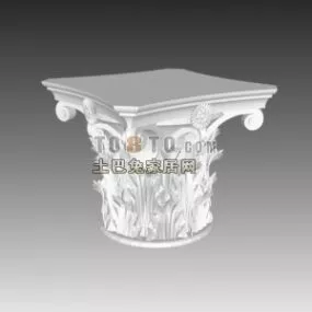 Classic Rome Column Head Decoration 3d model