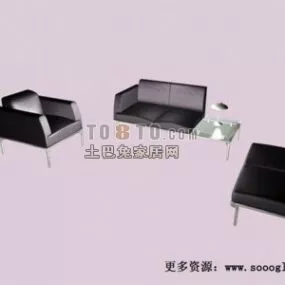 Office Furniture Simple Chair Sofa Set 3d model
