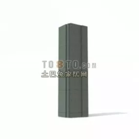 Square Column Grey Stone 3d model