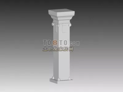 Classic European Column Gate 3d model