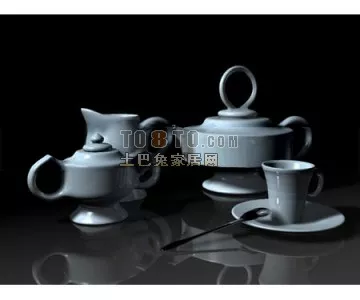 Tableware Ceramic Tea Pot With Cup 3d model Tableware Ceramic Tea Pot With Cup 3d model
