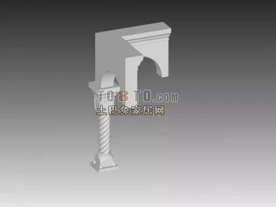 European Column With Arc Wall 3d model