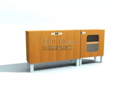 Simple Office Workspace With Desk, Computer 3d model