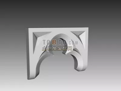 Carved Head Arc Wall 3d model Carved Head Arc Wall 3d model