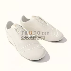 Fashion Women Shoes White Color 3d model Fashion Women Shoes White Color 3d model