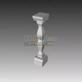 Stone Handrail 3d model