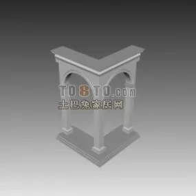 Corner Wall Column European Architecture 3d model