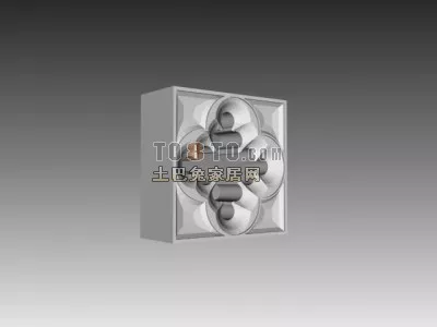European Oval Frame Carved Style 3d model