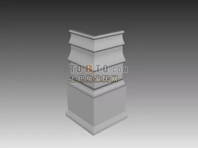 Classic European Column Gate 3d model