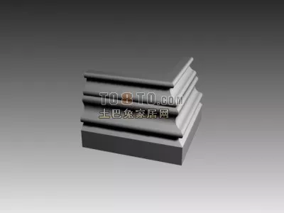 Stone Octagon Column Base 3d model