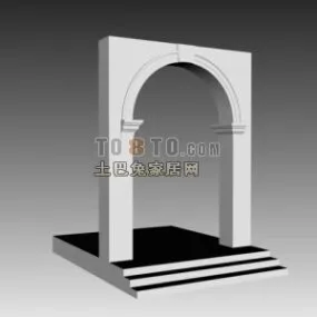 European Arc Wall With Floor 3d model