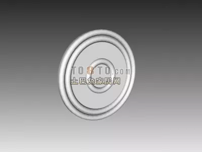 European Plaster Line Circular Pattern 3d model
