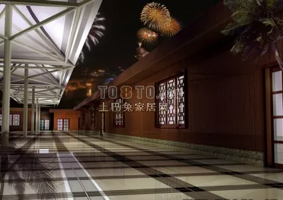 Futuristic Building Corridor 3d model