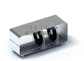 Office Reception Table With Lcd Monitor 3d model