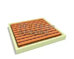 Shower Wooden Floor 3d model