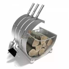 Log Holder Inox Material 3d model