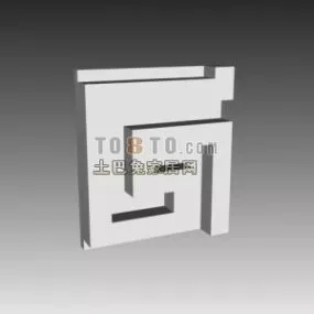 Square Frame Line Pattern 3d model