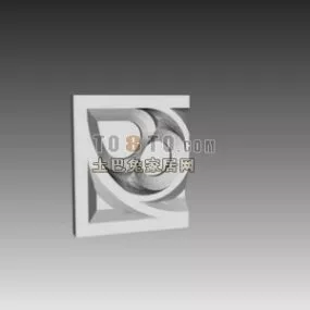 Plaster Carved Frame Block 3d model
