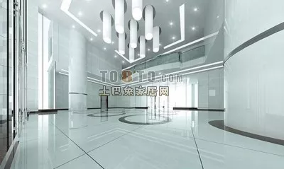 Hotel Lobby Hall White Tone Interior 3d model Hotel Lobby Hall White Tone Interior 3d model