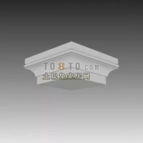 European Stone Column Head 3d model