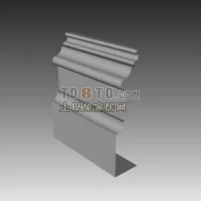 European Plaster Floor Molding 3d model