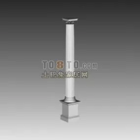 Antique Stone Column Base 3d model