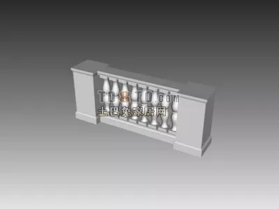 Iron Handrail Floral Shape 3d model