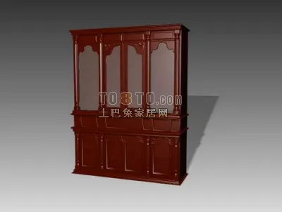 Black Rack Cabinet 3d model