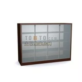 Office Cabinet With Glass Door 3d model