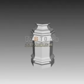 European Column Base Stone Covered 3d model