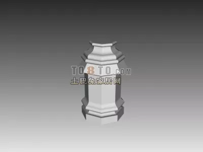 European Column Base Stone Covered 3d model European Column Base Stone Covered 3d model