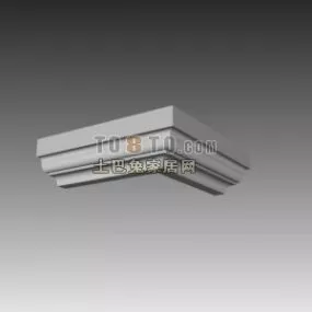 European Classic Column Head 3d model