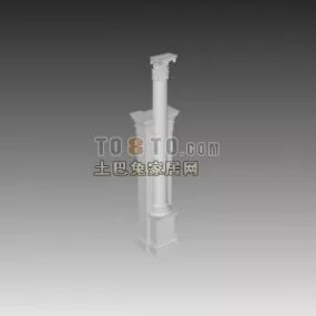 European Wall With Column Classic Style 3d model