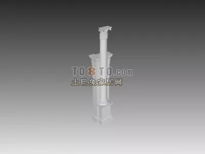 European Column Base Round Column 3d model