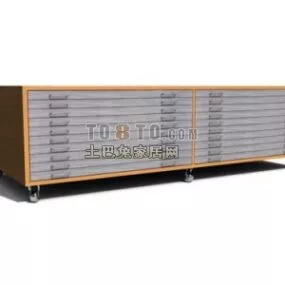 Office Cabinet With Line Pattern Front Door 3d model