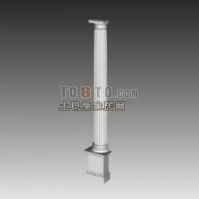 European Stone Column With Column Base 3d model
