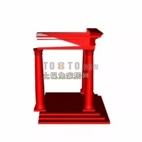 Temple Columns On Row 3d model
