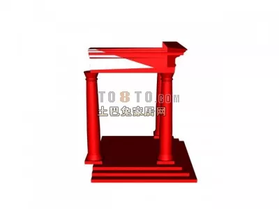 Temple Columns On Row 3d model Temple Columns On Row 3d model