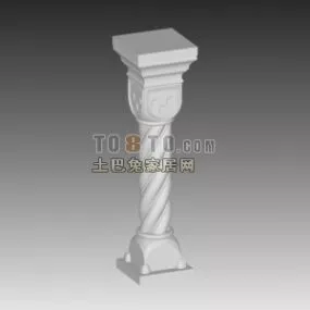 Construction Column Handrail Twist Shape 3d model