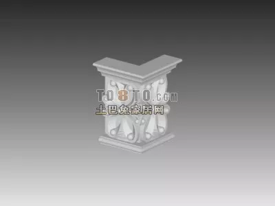 Church Carved Window On Wall 3d model