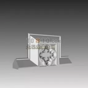 Corner Frame Decoration Carved Style 3d model