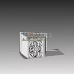 European Carved Frame Square Shape 3d model