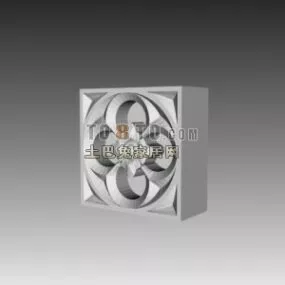 Square Frame Decoration Carved Style 3d model