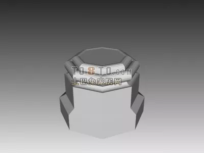 European Classic Column With Wall Head 3d model