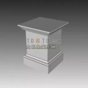 European Square Column Base 3d model